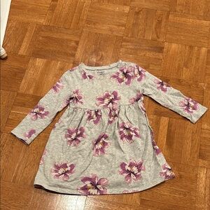 Old Navy Gray and Purple Floral Kids Dress